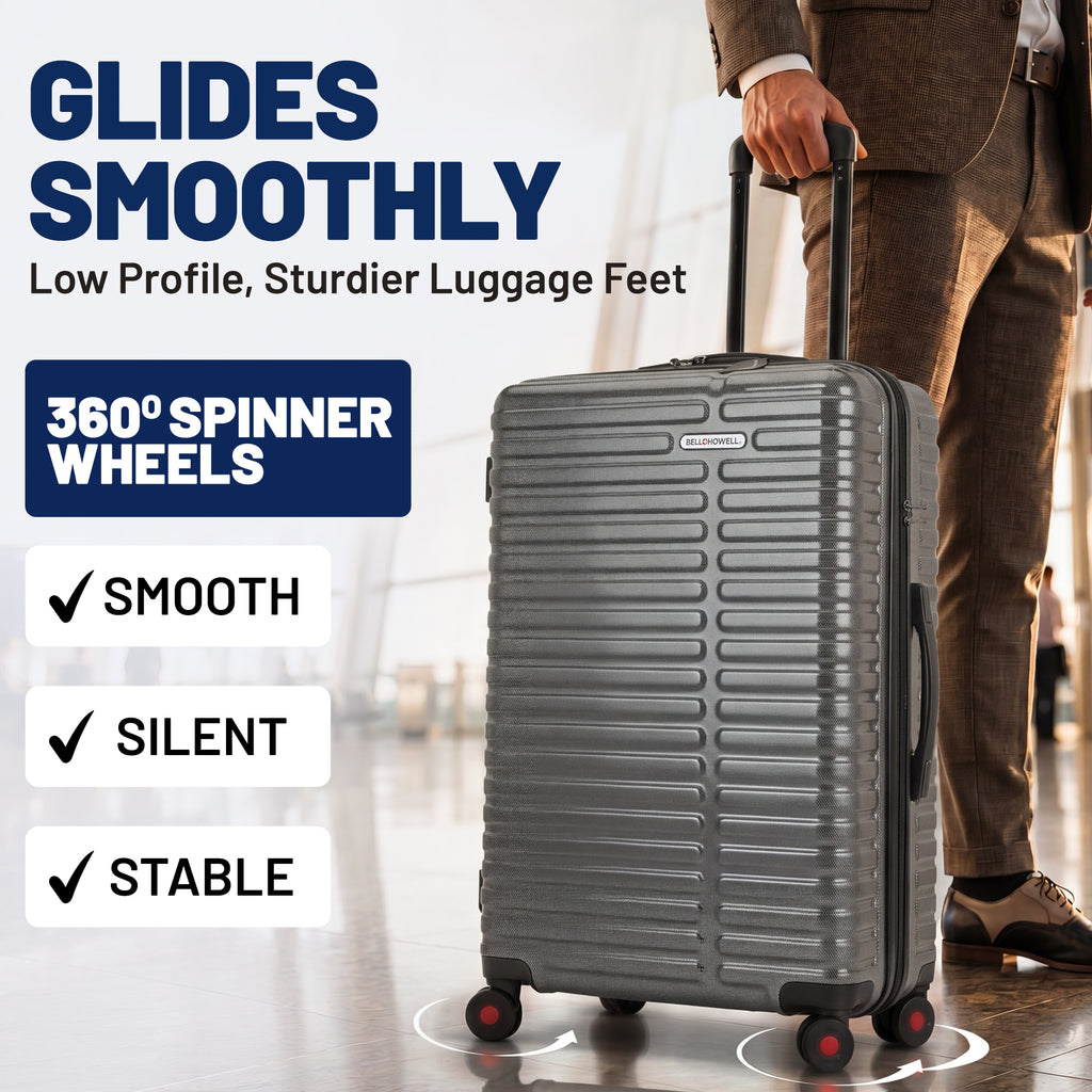 Bell + Howell 3-Piece Luxury Luggage Set with Built-In Scale